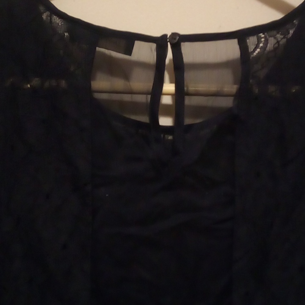 NWT - The Limited Blue Sheer Floral Lace Over Layer Cover Shirt - Size Large - Picture 9 of 11